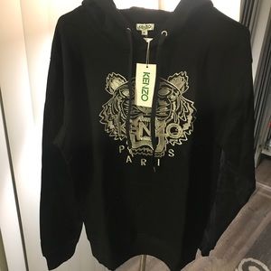 Brand New Black or Gray Kenzo Embroidered Hoodie